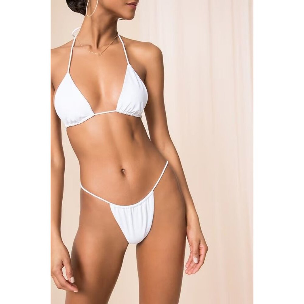 superdown Raquel String Bikini Bottoms in White X-Large New Womens Swimsuit
